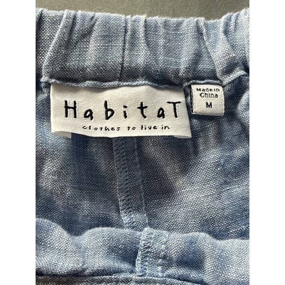 Habitat Clothes To Live In Linen Wide Leg Cropped Pants Size M - Picture 3 of 5